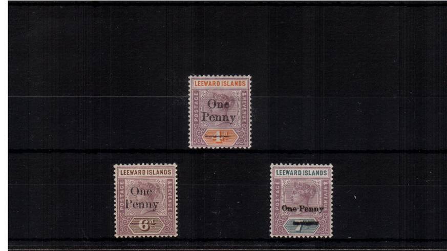A lovely fine and fresh Surcharged complete set of three very lightly mounted mint.

<br/><b>UDX</b>