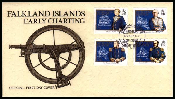 Early Charting - Cartographers<br/>
on an FOX BAY cancel unaddressed official full colour First Day Cover
