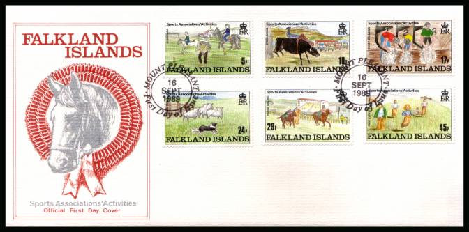 Sports Associations' Activities set of six<br/>on a MOUNT PLEASANT  cancelled unaddressed official full colour First Day Cover
