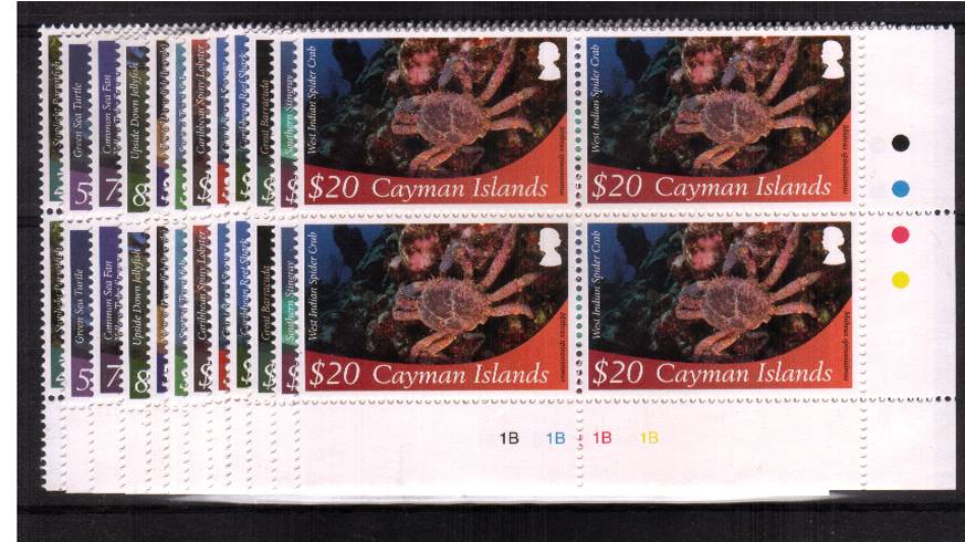 The MARINE LIFE set of twelve in superb unmounted mint SE corner cyliner blocks of four.<br/><b>UEU</b>