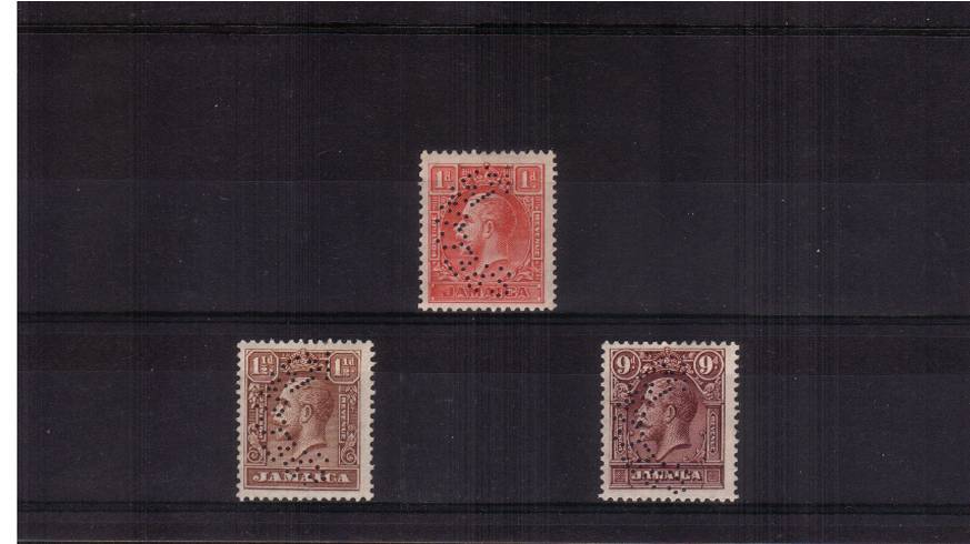 The Multiple Script set of three perfined ''SPECIMEN'' lightly mounted mint.
<br/><b>UEU</b>