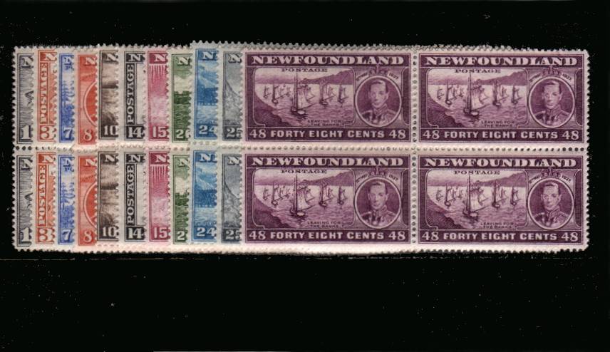 Coronation - 2nd Issue - set of eleven superb and very fresh unmounted mint blocks of four. <br/><b>UEUa</b>
