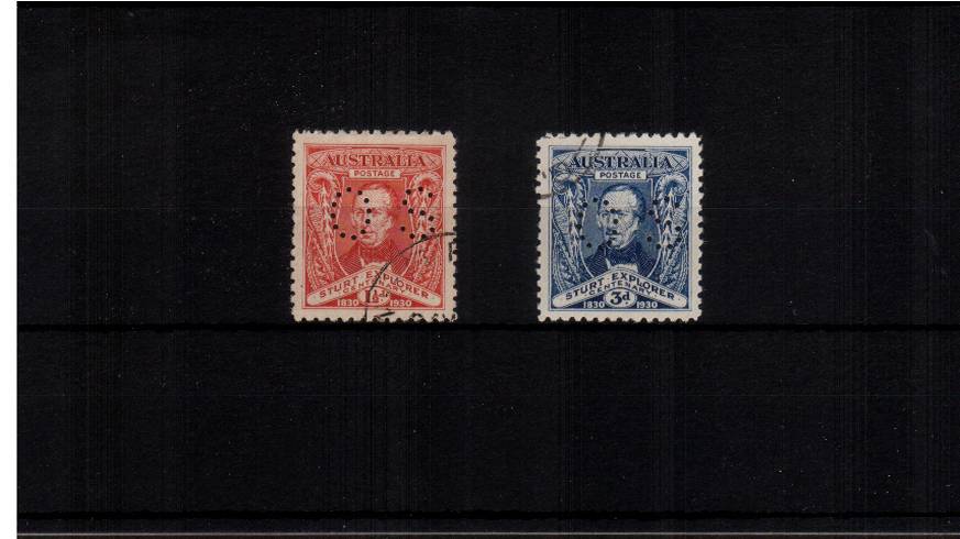 The Captain Sturt set of two perfined ''OS'' superb CTO fine used.
<br/><b>UFU</b>