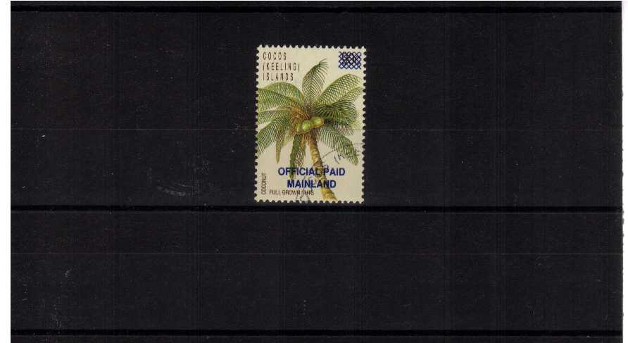 (43c) on 90c overprinted OFFICIAL PAID MAINLAND single superb fine used. This stamp was only sold CTO not mint to the public. Scarce stamp!