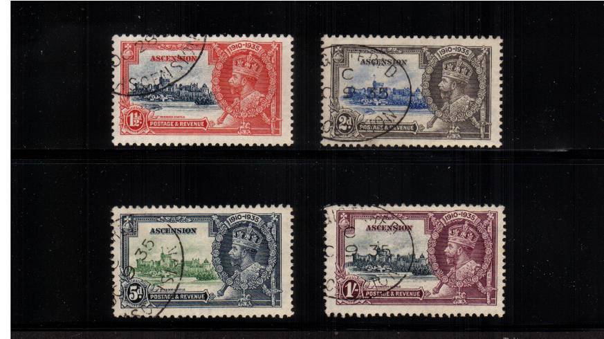 Silver Jubilee set of four each cancelled with a matching oval REGISTERED cancel. Superb!
<br/><b>SEARCH CODE: 1935JUBILEE</b><br/><b>QBX</b>