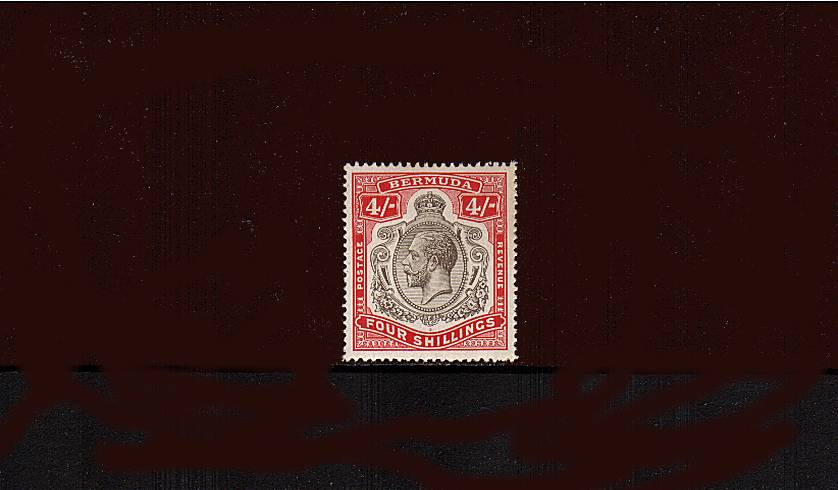 4/- Black and Carmine<br/>
A lovely superb unmounted mint single. Exceptional!
<br/><b>QDX</b>