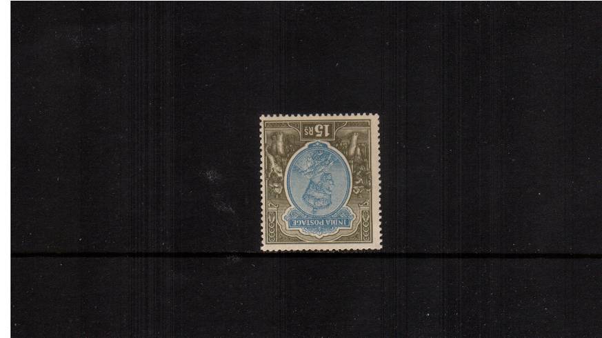 15R Blue and Olive<br/>A superb unmounted mint with Watermark Inverted. 
<br/><b>QDX</b>