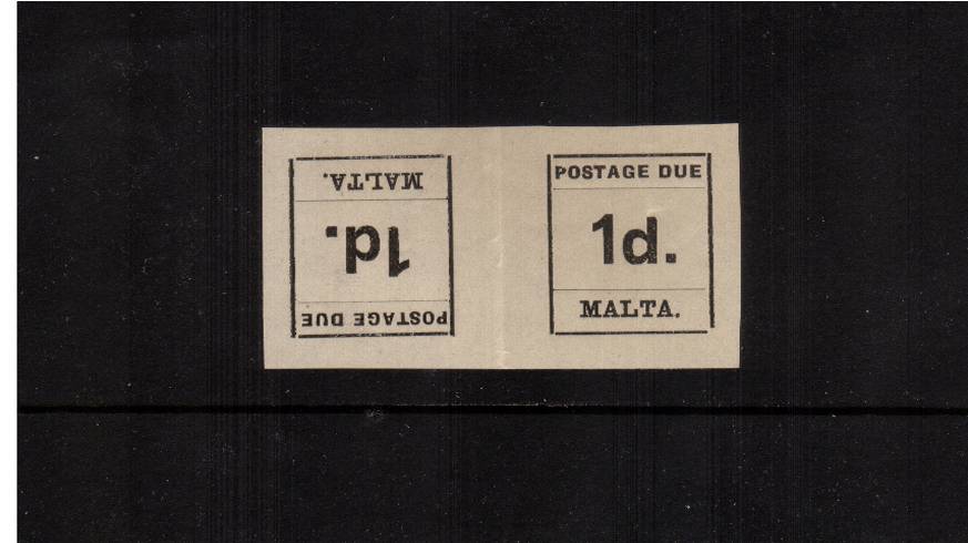 1d Black POSTAGE DUE in a superb unmounted mint Tete-Beche horizontal pair. <br/><b>QDX</b>