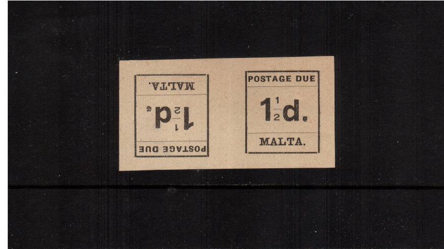 1d Black POSTAGE DUE in a superb unmounted mint Tete-Beche horizontal pair. <br/><b>QDX</b>