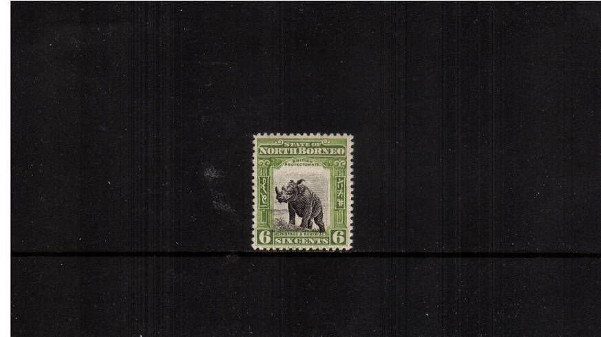 6c Olive-Green very lightly mounted mint single
