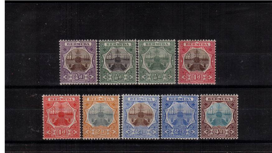 The Multiple Crown CA set of nine.<br/>A bright and fresh set of nine lightly mounted mint. SG Cat �0
<br/><b>QEX</b>