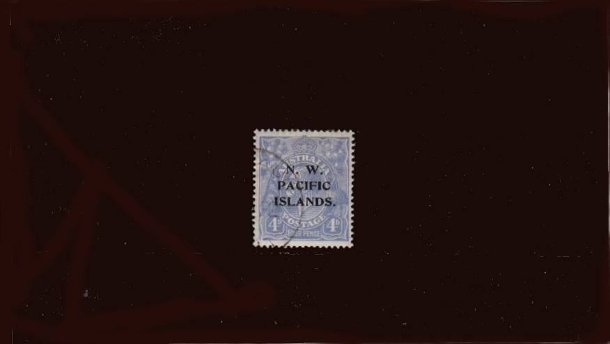 4d Ultramarine George Head overprinted ''N.W. PACIFIC ISLANDS.''<br/>
A superb fine used CANCELLED TO ORDER single cancelled with a RABAUL double ring CDS.<br/>The stamp is mounted and has full gum!<br/><b>QGX</b>