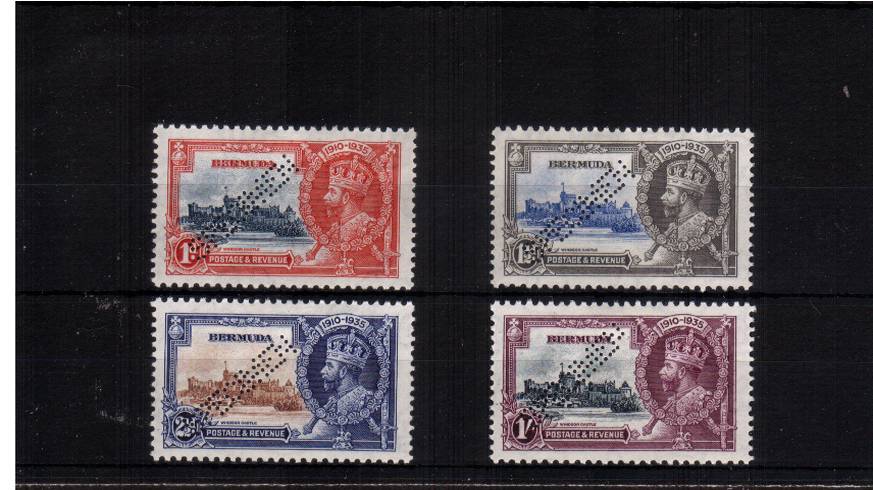 Silver Jubilee set of four perfined ''SPECIMEM'' lightly mounted mint. SG Cat 225
<br/><b>SEARCH CODE: 1935JUBILEE</b><br/><b>QGX</b>