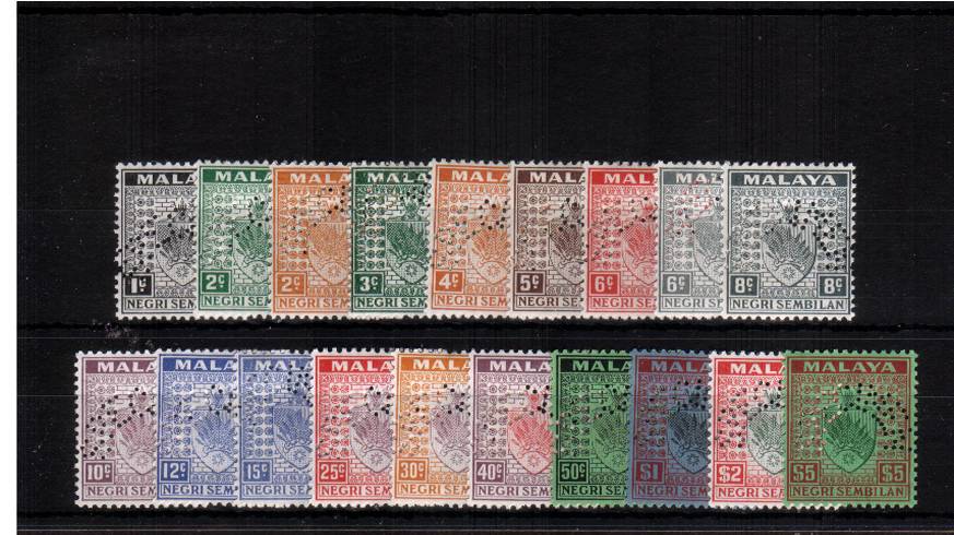 The Multiple Script set of nineteen perfined ''SPECIMEN'' lightly mounted mint. Rare set! SG Cat 475
<br/><b>QGX</b>