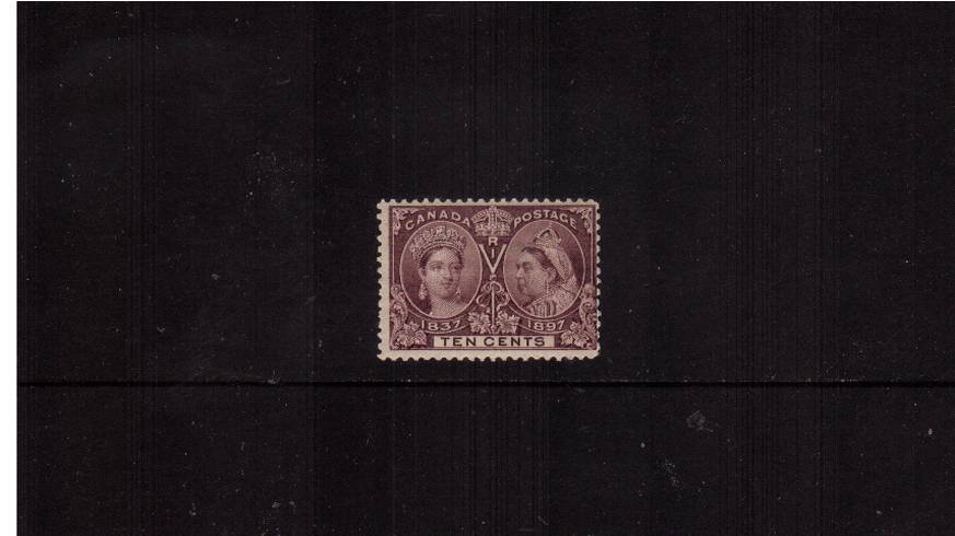10c Purple Queen Victoria Jubilee Issue<br/>
A lightly mounted mint stamp. SG Cat 90.00
<br/><b>QJX</b>