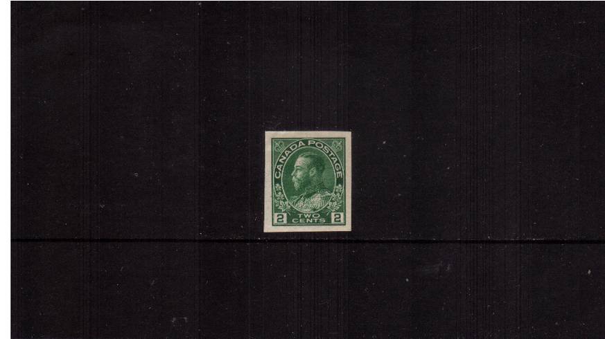 2c Deep Green ''Admiral'' Issue<br/>A lightly mounted mint IMPERFORATE single with large margins.

<br/><b>QJX</b>