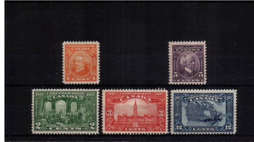 60th Anniversary of Confederation<br/>Commemorative Issue<br/>
A fine and fresh lightly mounted mint set of five. SG Cat 50.00 

<br/><b>QJX</b>