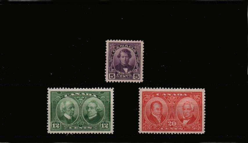 60th Anniversary of Confederation<br/>
Historical Issue<br/>
A fine and fresh lightly mounted mint set of three. SG Cat 32.00
<br/><b>QJX</b>