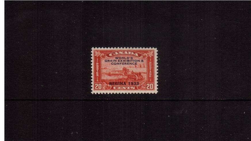 World Grain overprint on 20c Red commemorative single <br/>A fine lightly mounted mint single. SG Cat 22.00<br/><b>QQQ</b>

