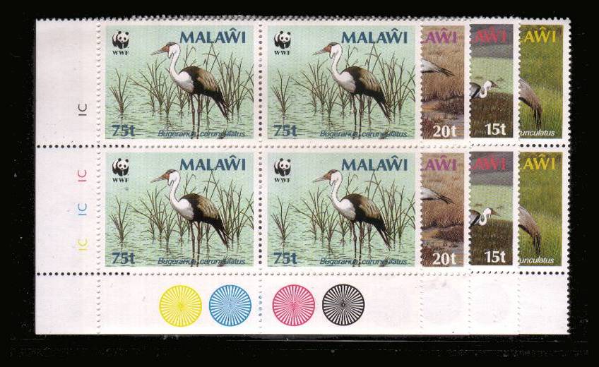 WWF - Birds set of four<br/>
in superb unmounted mint cylinder blocks of four.