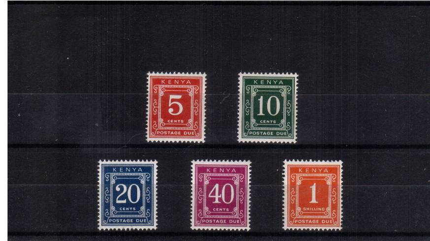 Postage Due - Perf 14x15 - Glazed Ordinary Paper<br/>
Set of five superb unmounted mint