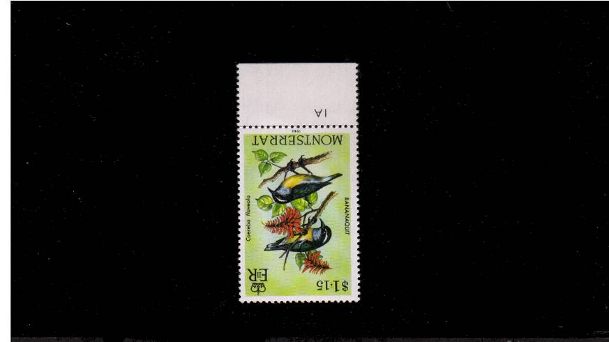 Birds of Montserrat<br/>
The 60c lower marginal single showing WATERMARK INVERTED superb unmounted mint.