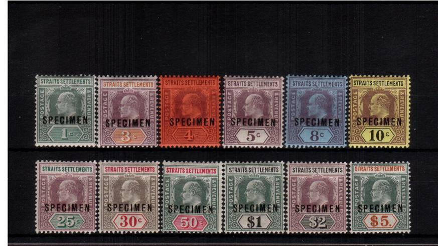 The EDWARD set of twelve lightly moted mint overprinted SPECIMEN.<br/>A fine set. SG Cat 500
<br/><b>QLX</b>