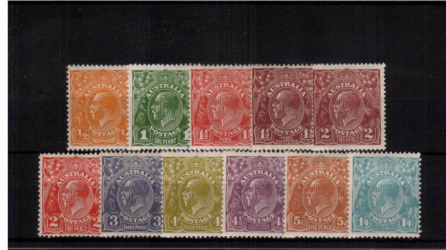 A fine and fresh lightly mounted mint set of eleven perforation 13x12  <br/>SG Cat 300<br/><b>QMX</b> 

