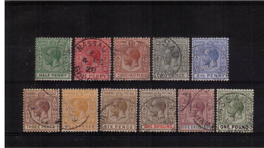 The George 5th complete set of eleven with each stamp<br/> cancelled with a light CDS cancel. Superb!</br>SG Cat £425
<br/><b>QMX</b>