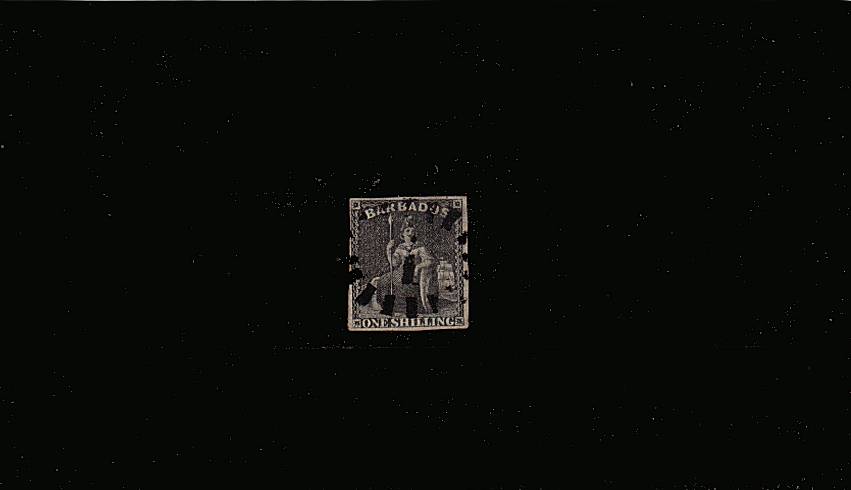 1/- Black - No Watermark - Imperforate<br/>
A very fine used stamp with four good margins.SG Cat �

<br/><b>QPX</b>