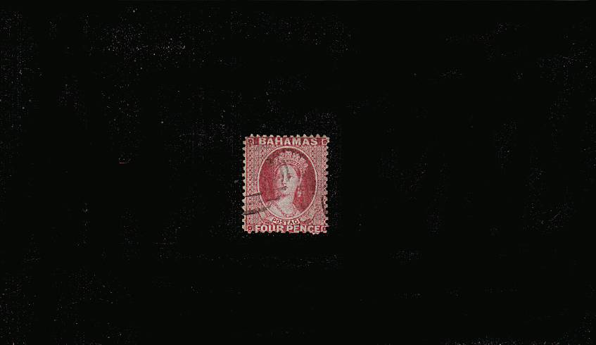 4d Brownish Rose - Watermark Crown CC - Perforation 12½<br/>
A fine used stamp. SG Cat £80 
<br/><b>QPX</b>