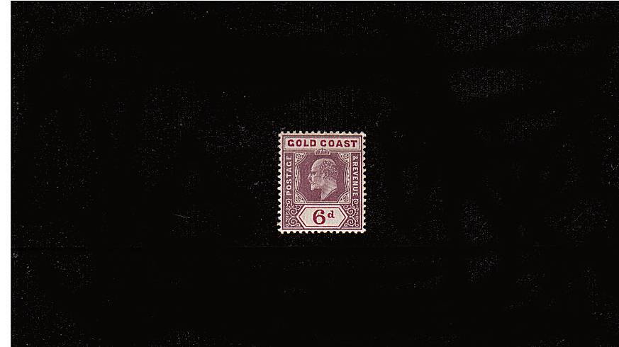 6d Dull Purple and Bright Purple - Watermark Multiple Crown CA<br/>
A fine lightly mounted mint single