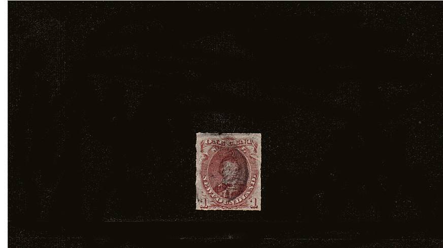 1c Lake-Purple Type II - Rouletted<br/>
A good fine used single SG Cat 55

<br/><b>QQQ</b>