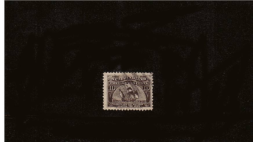 400th Anniversary of Discovery of Newfoundland and 60th Year of Victoria.<br/>10c Sepia fine used single. SG Cat 16<br/><b>QQQ</b>

