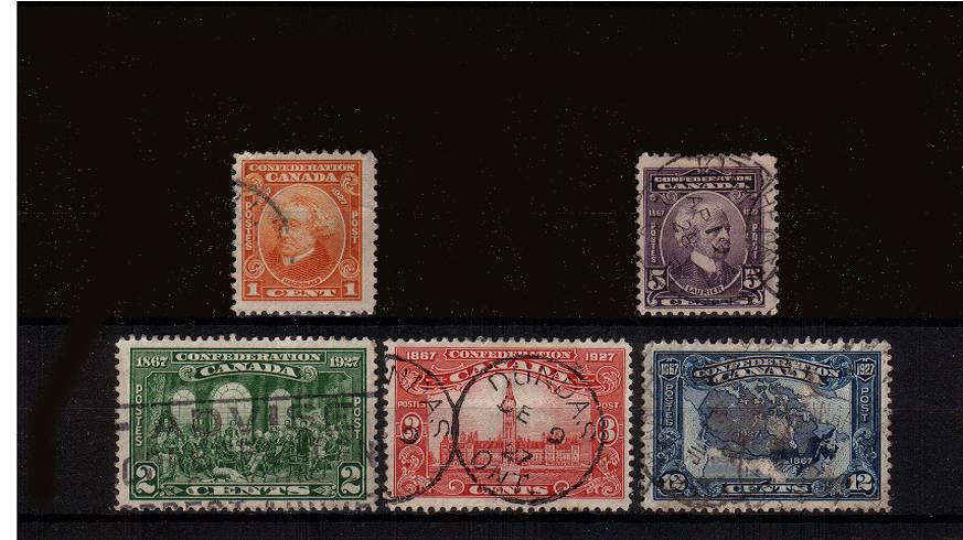 60th Anniversary of Confederation<br/>
A good used set of five.<br/><b>QQQ</b>