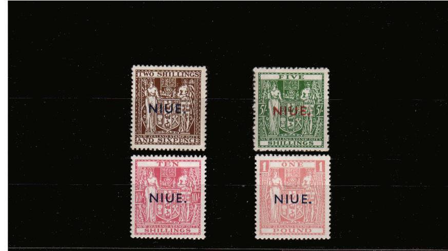 The ''NIUE'' overprinted set of four very lightly mounted mint.<br/>SG Cat 750
