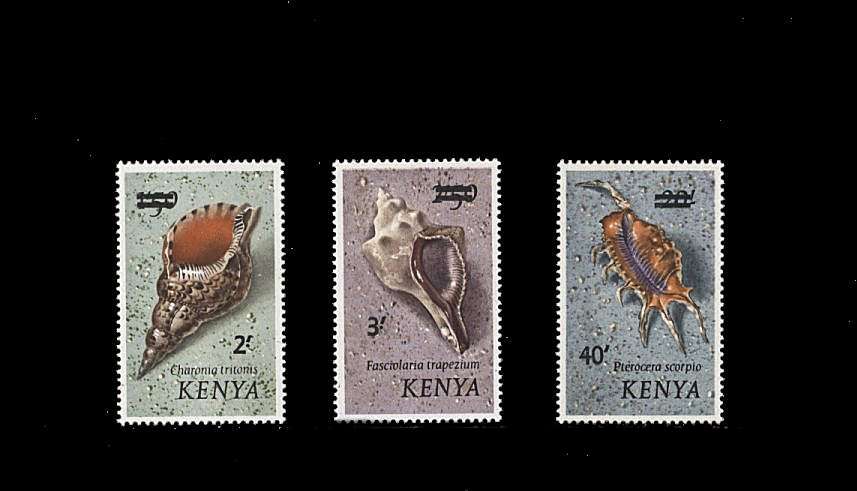 The Seashells surcharged definitive set of three superb unmounted mint<br/>A seldom seen set!<br/><b>QQK</b>