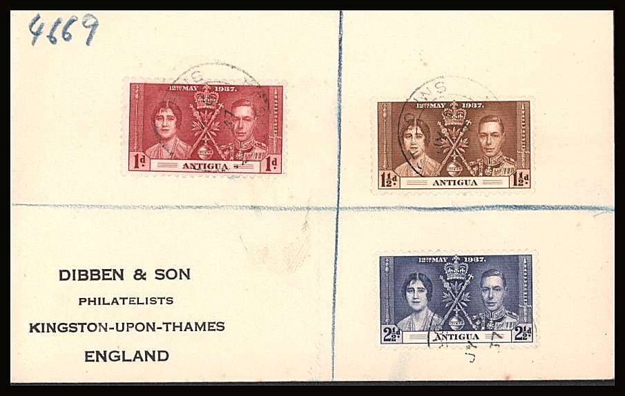 The Coronation set of three on a DIBBEN printed address small neat registered Cover