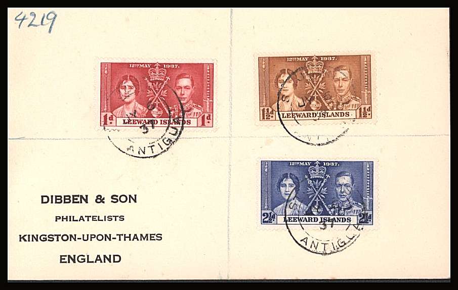 The Coronation set of three on a DIBBEN printed address small neat registered Cover