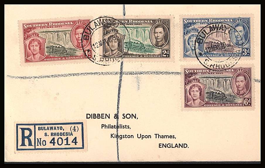 The Coronation set of three on a DIBBEN printed address small neat registered First Day Cover