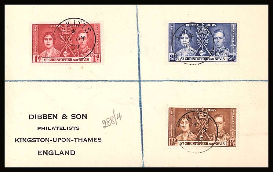 The Coronation set of three on a DIBBEN printed address small neat registered Cover