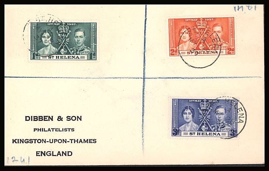 The Coronation set of three on a DIBBEN printed address small neat registered Cover