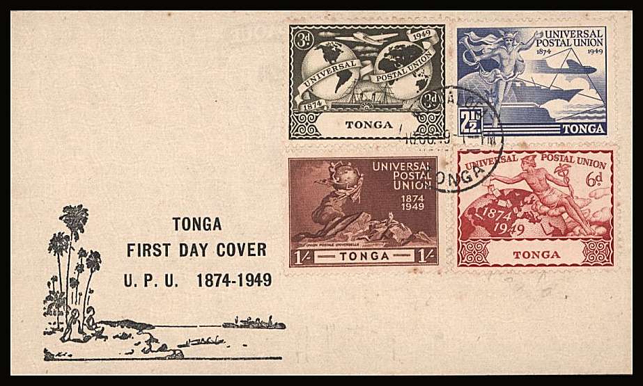 The Universal Postal Union set of four on an illustrated First Day Cover.