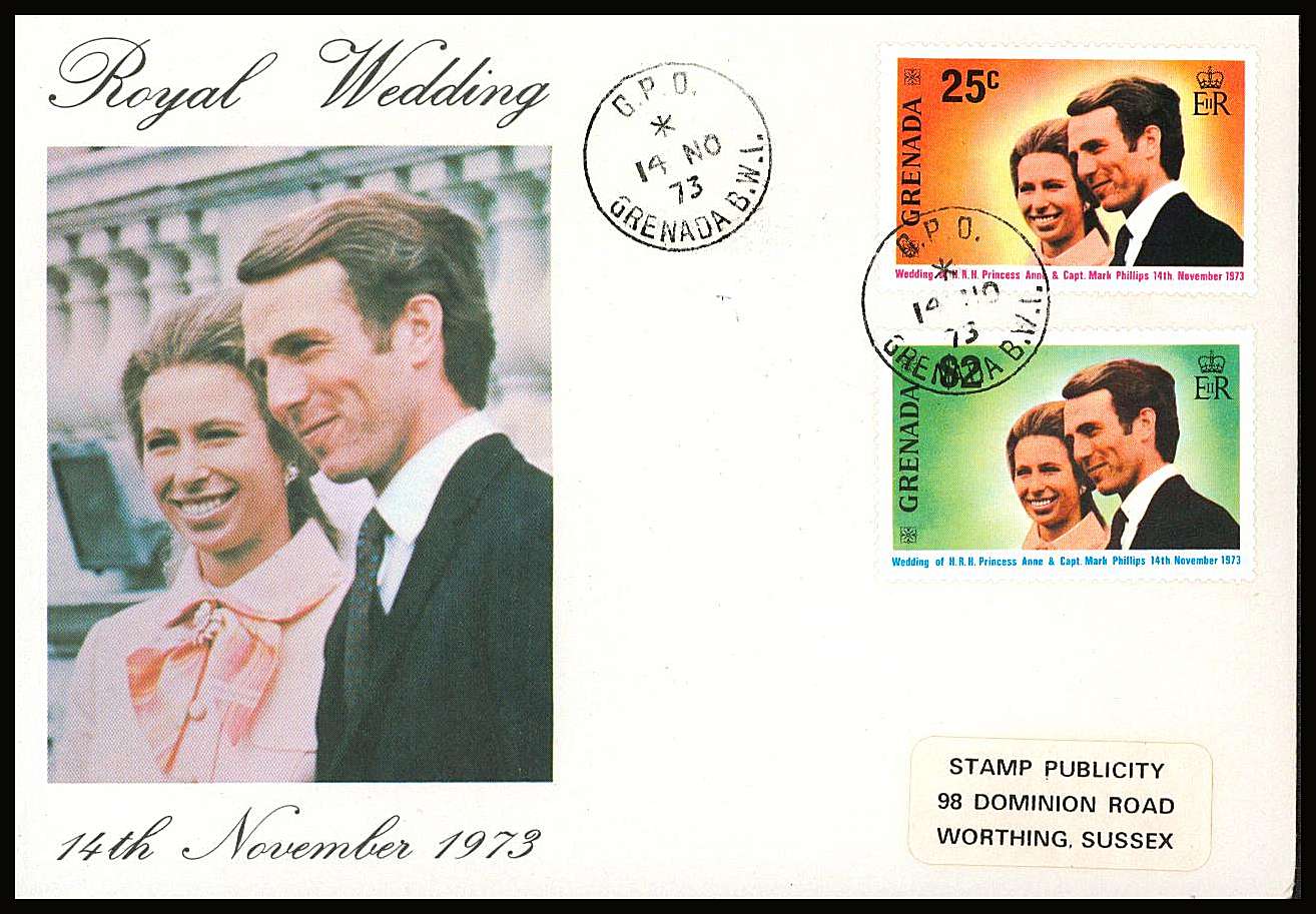 Royal Wedding set of two on a small neat colour First Day Cover.