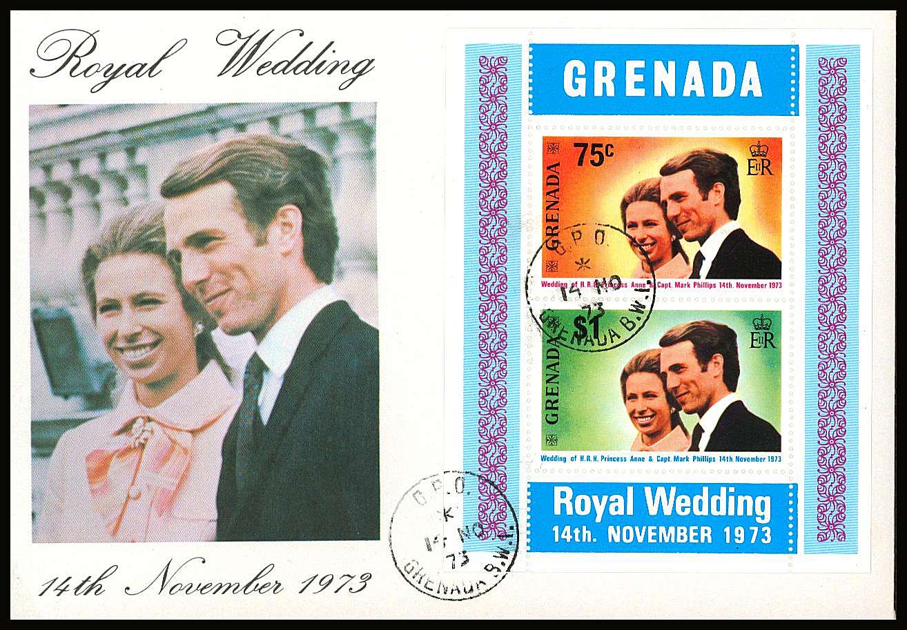 Royal Wedding minisheet on a small neat colour First Day Cover.