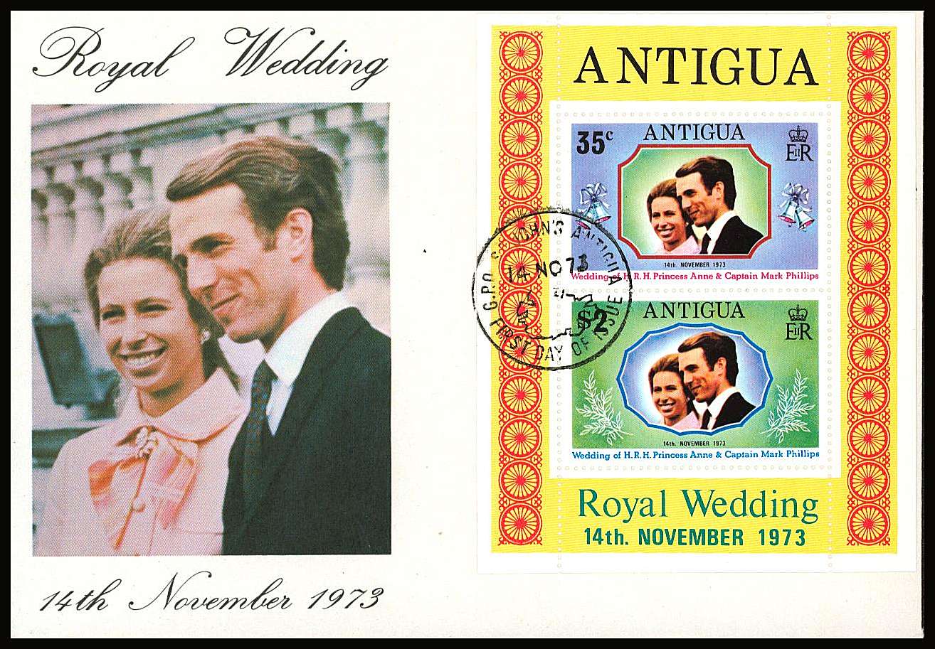 Royal Wedding minisheet on a small neat colour First Day Cover.