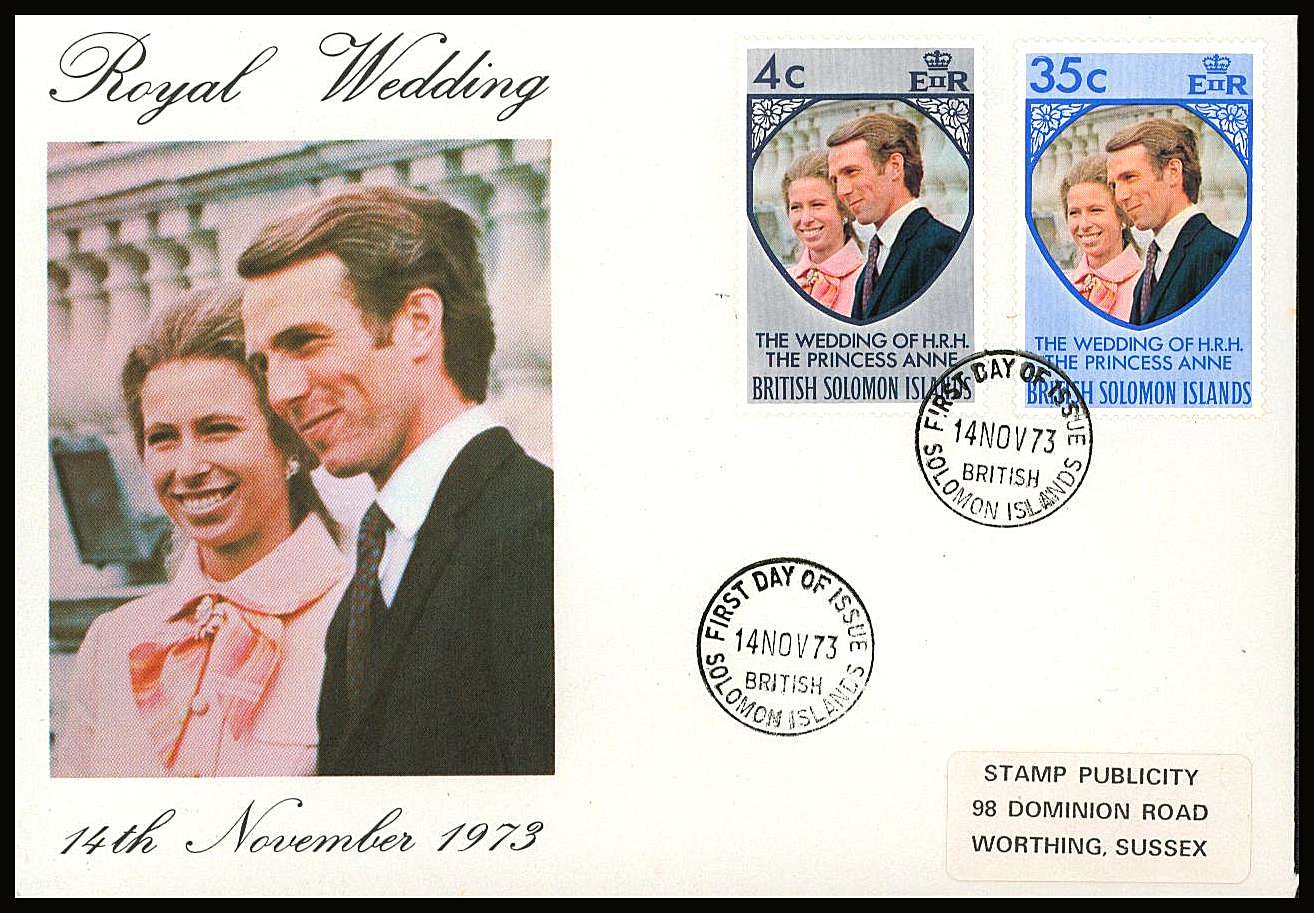 Royal Wedding set of two on a small neat colour First Day Cover.