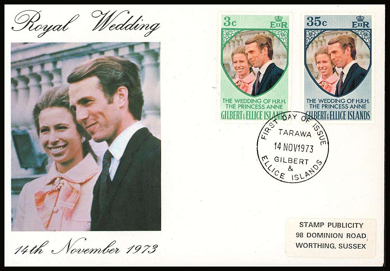 Royal Wedding set of two on a small neat colour First Day Cover.