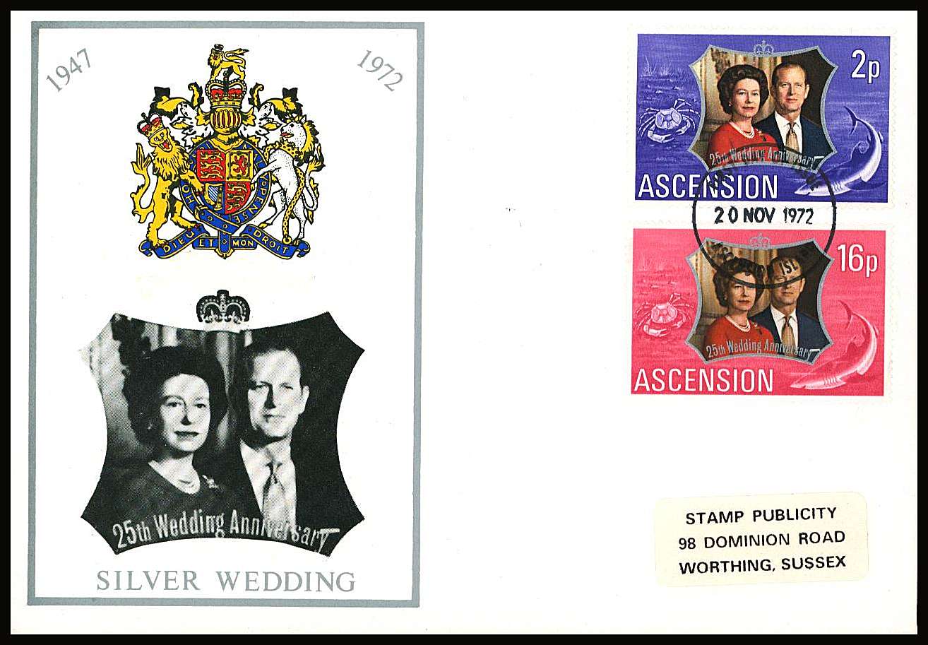 Royal Silver Wedding set of two on a small neat colour First Day Cover.