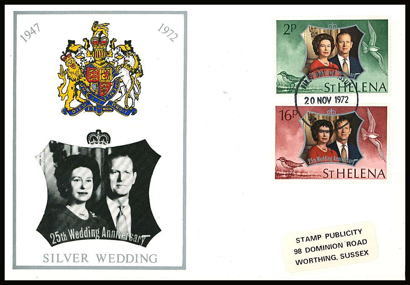 Royal Silver Wedding set of two on a small neat colour First Day Cover.